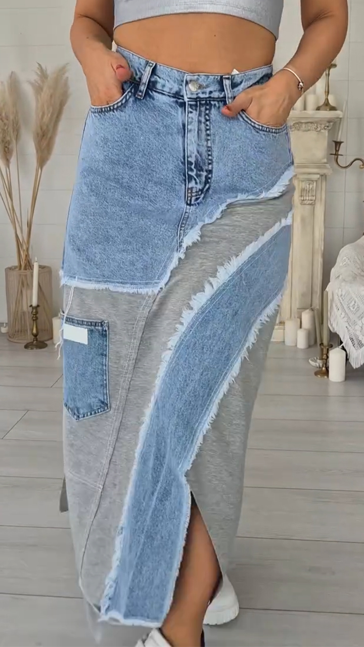 Women's Chic Fringe Patchwork Casual Personality Skirt