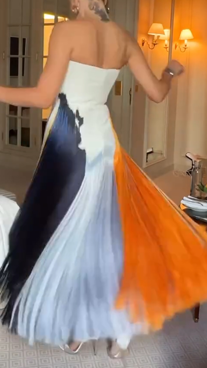 Women's Tube Top Tassel Elegant Dress