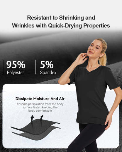 Women's Plus Size Basic Short Sleeve V-Neck T-Shirts