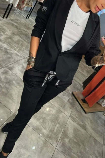 Women's Jacket & Elastic Waist Pants Set | Comfort Two-Piece Outfit