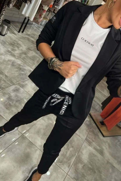 Women's Jacket & Elastic Waist Pants Set | Comfort Two-Piece Outfit