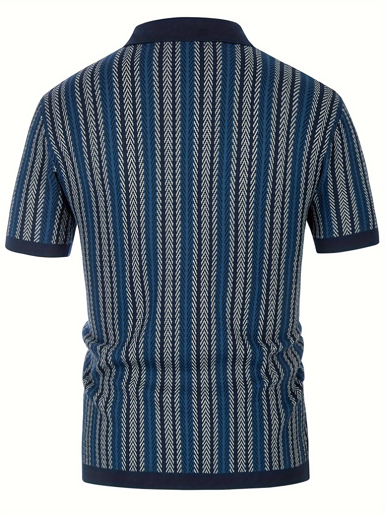 Men's Knit Shirts Vintage Short Sleeve Button Down Polo Shirt Fashion Casual Summer Beach Tops