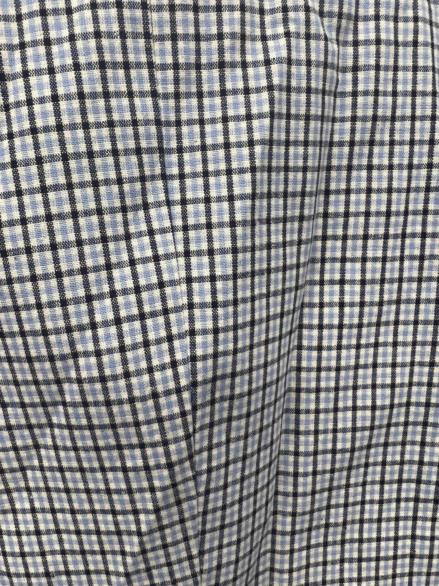 Mens Classic Plaid Linen Single Breasted Blazer Jacket - Lapel Collar, Button Front, Slim Fit