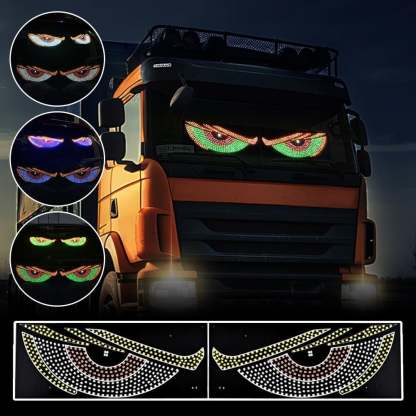 USB Dynamic Big Devil Eyes Light for Cars, Devil Eyes Light for Car Windshield, Flexible Dynamic LED Car Devil's Eyes Window Screen LED Display for Car Truck Window 