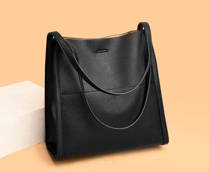 ⏰Solid color genuine leather shoulder bag