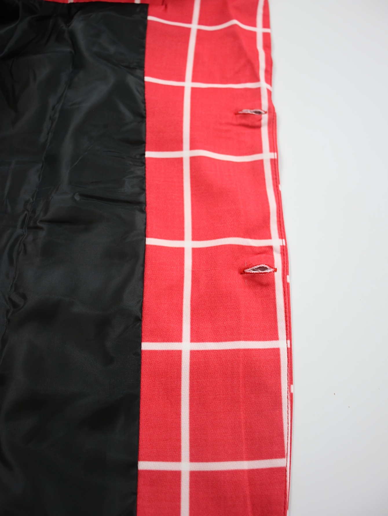 Men's Casual Windowpane Suit, Red & White Checkered Pattern Blazer, British Gentleman Grid Print Jacket, Lightweight Business Style