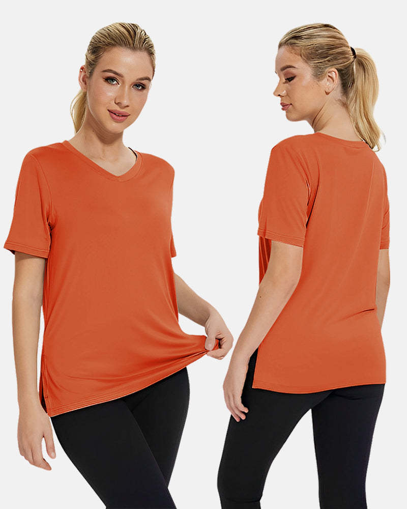 Women's Plus Size Basic Short Sleeve V-Neck T-Shirts