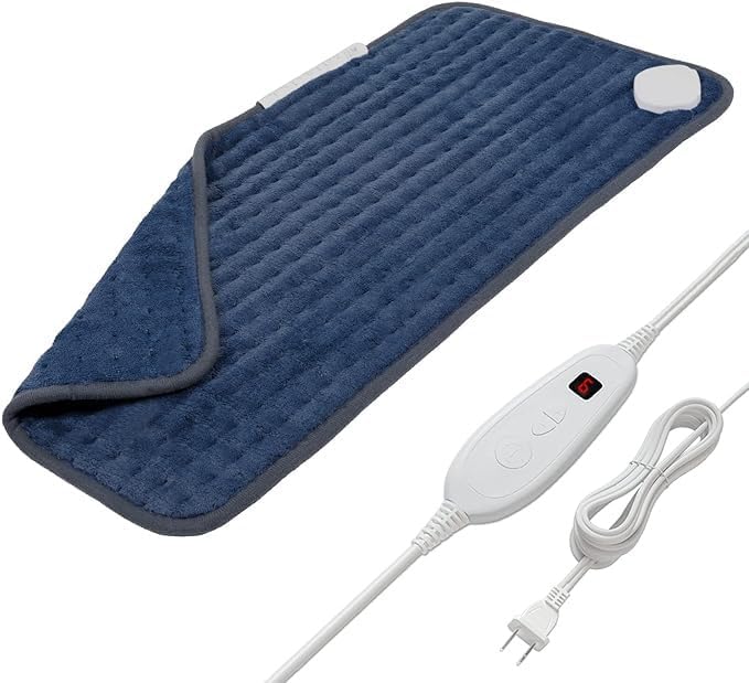 Heating Pad for Back Pain Relief, 12" x 24" Electric Heating Pads for Cramps, Back, Shoulder and Neck with 6 Heat Settings, Fast-Heating Technology, Auto Shut Off, UL Certification, Blue