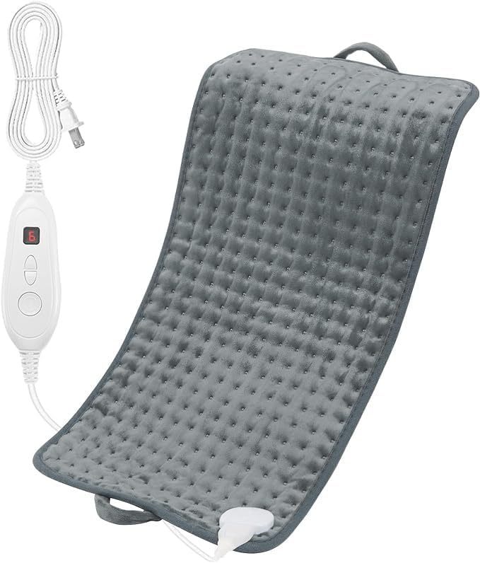 Heating Pad for Back Pain Relief, 12" x 24" Electric Heating Pads for Cramps, Back, Shoulder and Neck with 6 Heat Settings, Fast-Heating Technology, Auto Shut Off, UL Certification, Blue