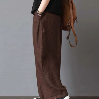 Vintage Elastic Waist Drawstring Pocket Loose Pants
