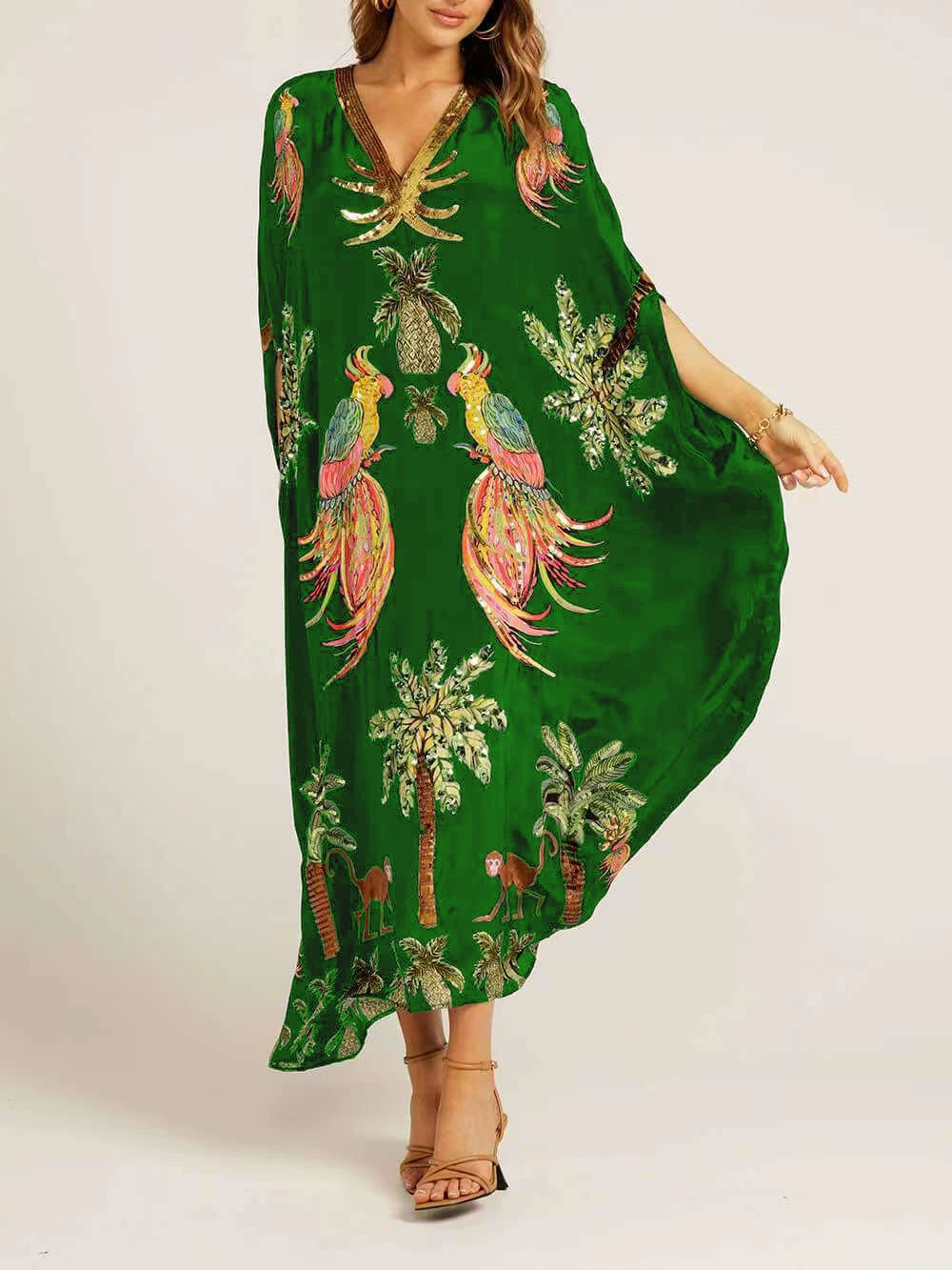 🎁This Week's Special Price $39.99💥V-neck Printed Loose Fashion Dress