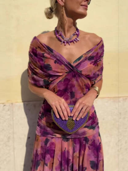 Women's Elegant Mesh Boutonniere Dress