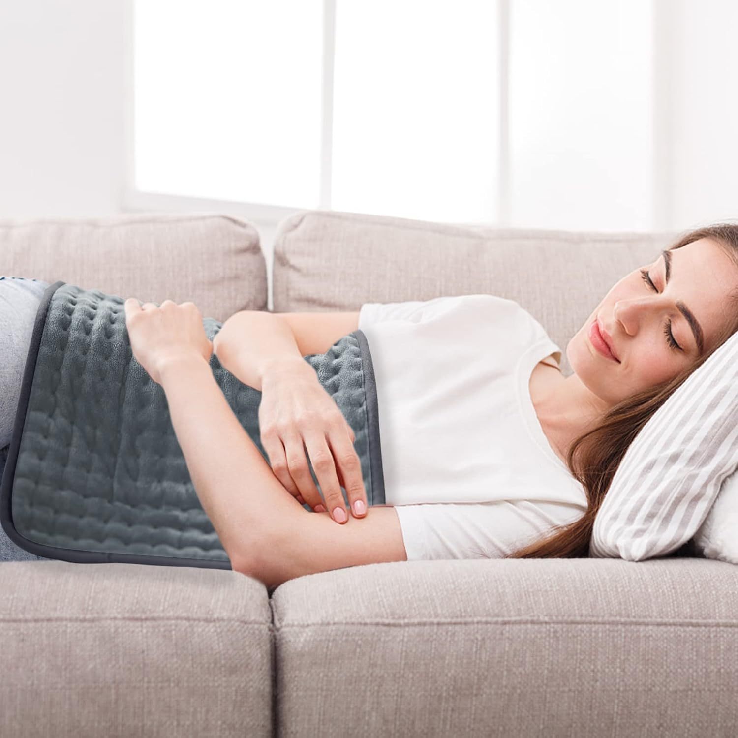 Heating Pad for Back Pain Relief, 12" x 24" Electric Heating Pads for Cramps, Back, Shoulder and Neck with 6 Heat Settings, Fast-Heating Technology, Auto Shut Off, UL Certification, Blue