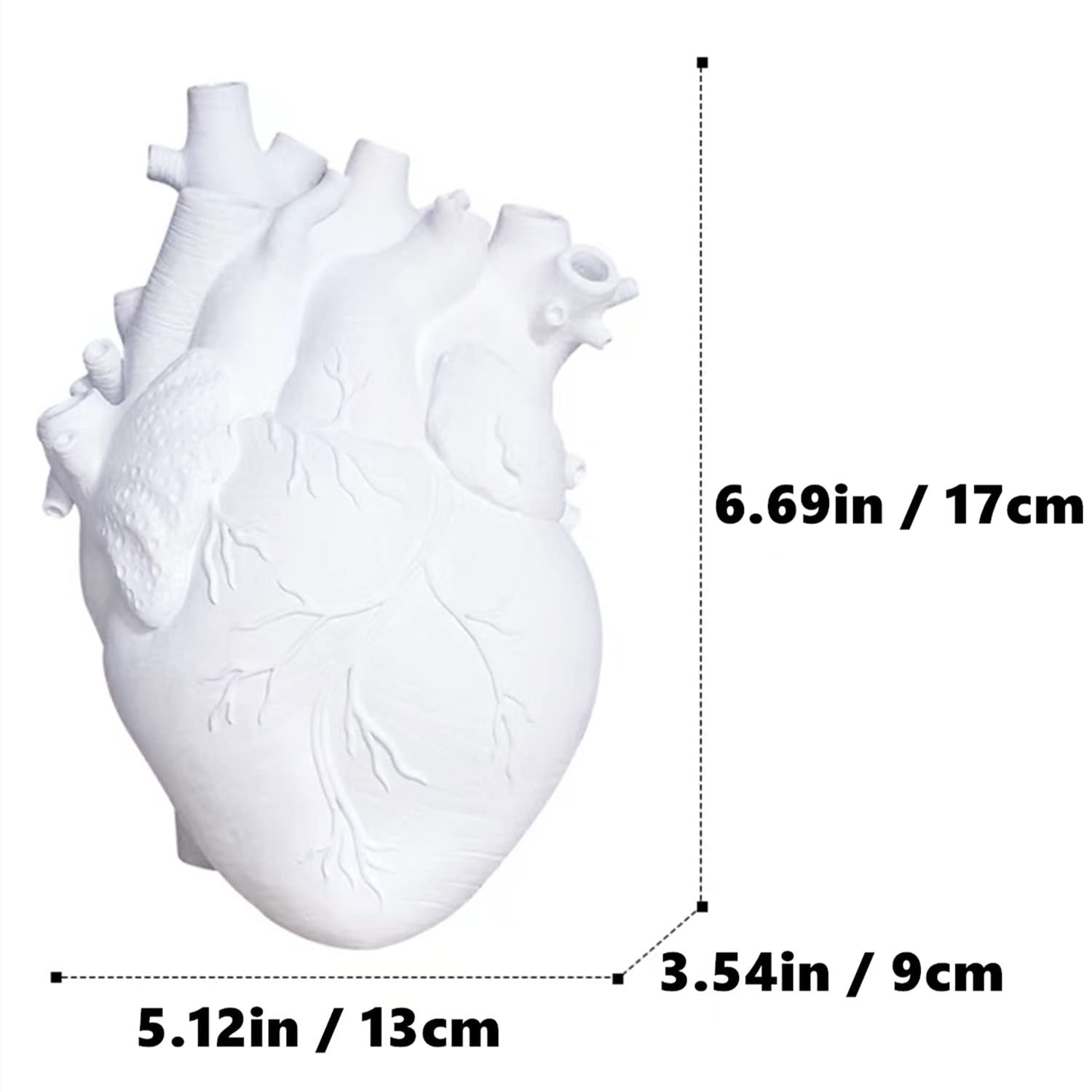 White Heart Irregular Creative Art Vase