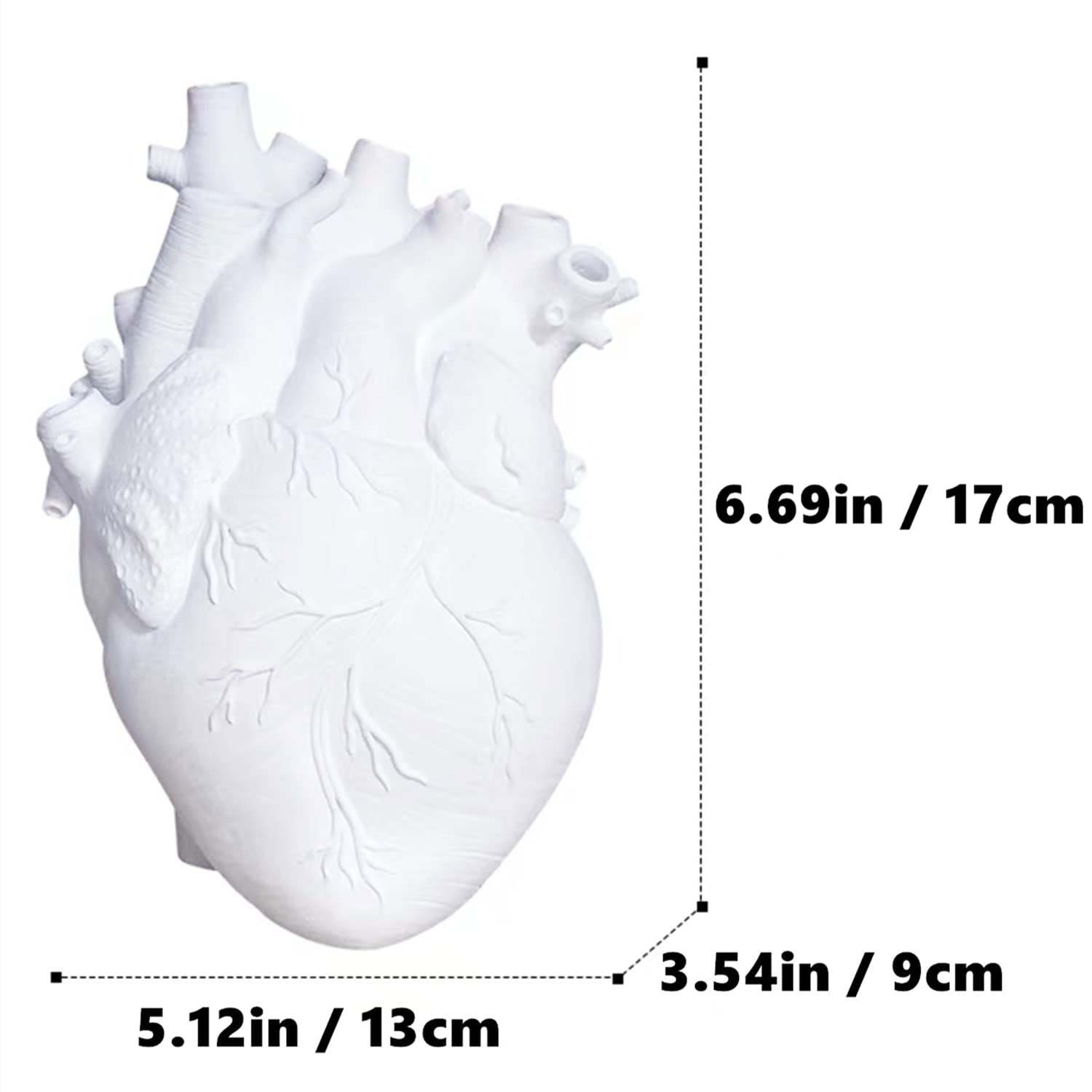 White Heart Irregular Creative Art Vase