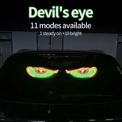 USB Dynamic Big Devil Eyes Light for Cars, Devil Eyes Light for Car Windshield, Flexible Dynamic LED Car Devil's Eyes Window Screen LED Display for Car Truck Window 