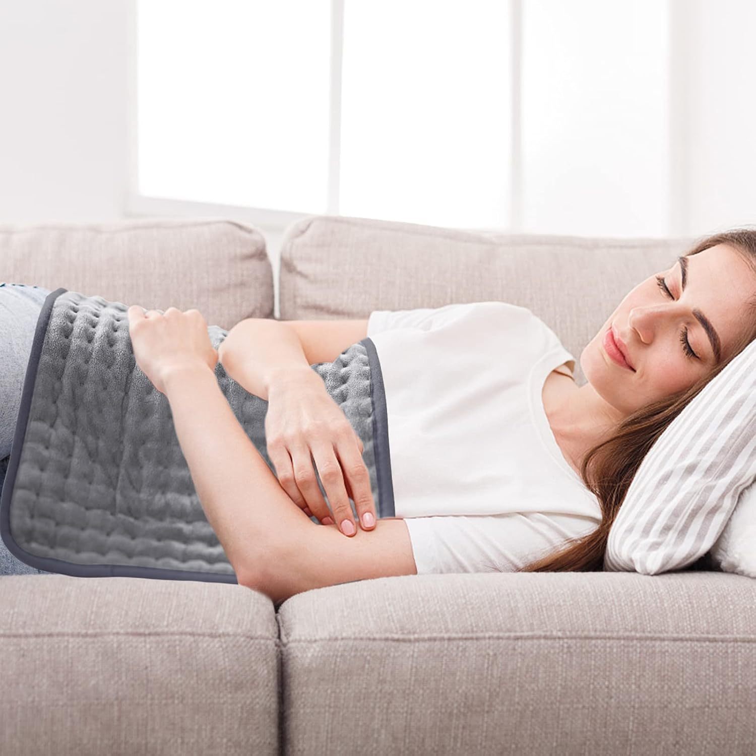 Heating Pad for Back Pain Relief, 12" x 24" Electric Heating Pads for Cramps, Back, Shoulder and Neck with 6 Heat Settings, Fast-Heating Technology, Auto Shut Off, UL Certification, Blue