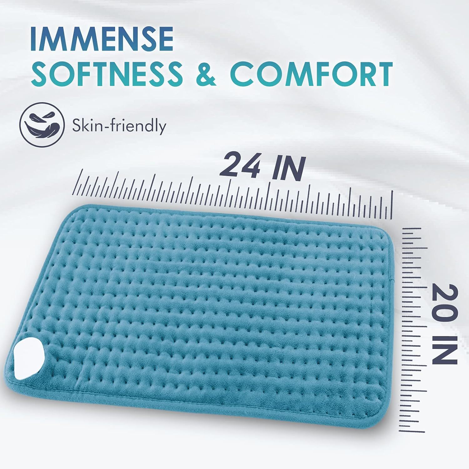 Heating Pad for Back Pain Relief, 12" x 24" Electric Heating Pads for Cramps, Back, Shoulder and Neck with 6 Heat Settings, Fast-Heating Technology, Auto Shut Off, UL Certification, Blue