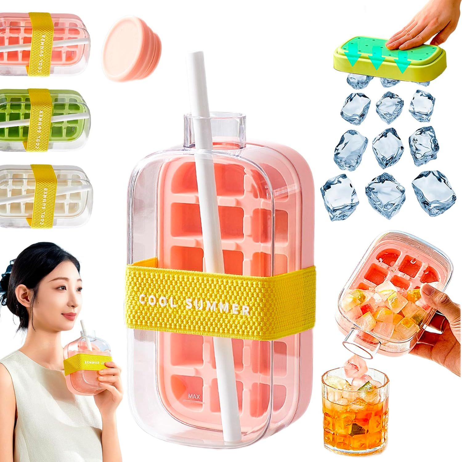 🎁Last Day Promotion 49% OFF🧊🧊——Zero Touch Press Ice Cube Mold