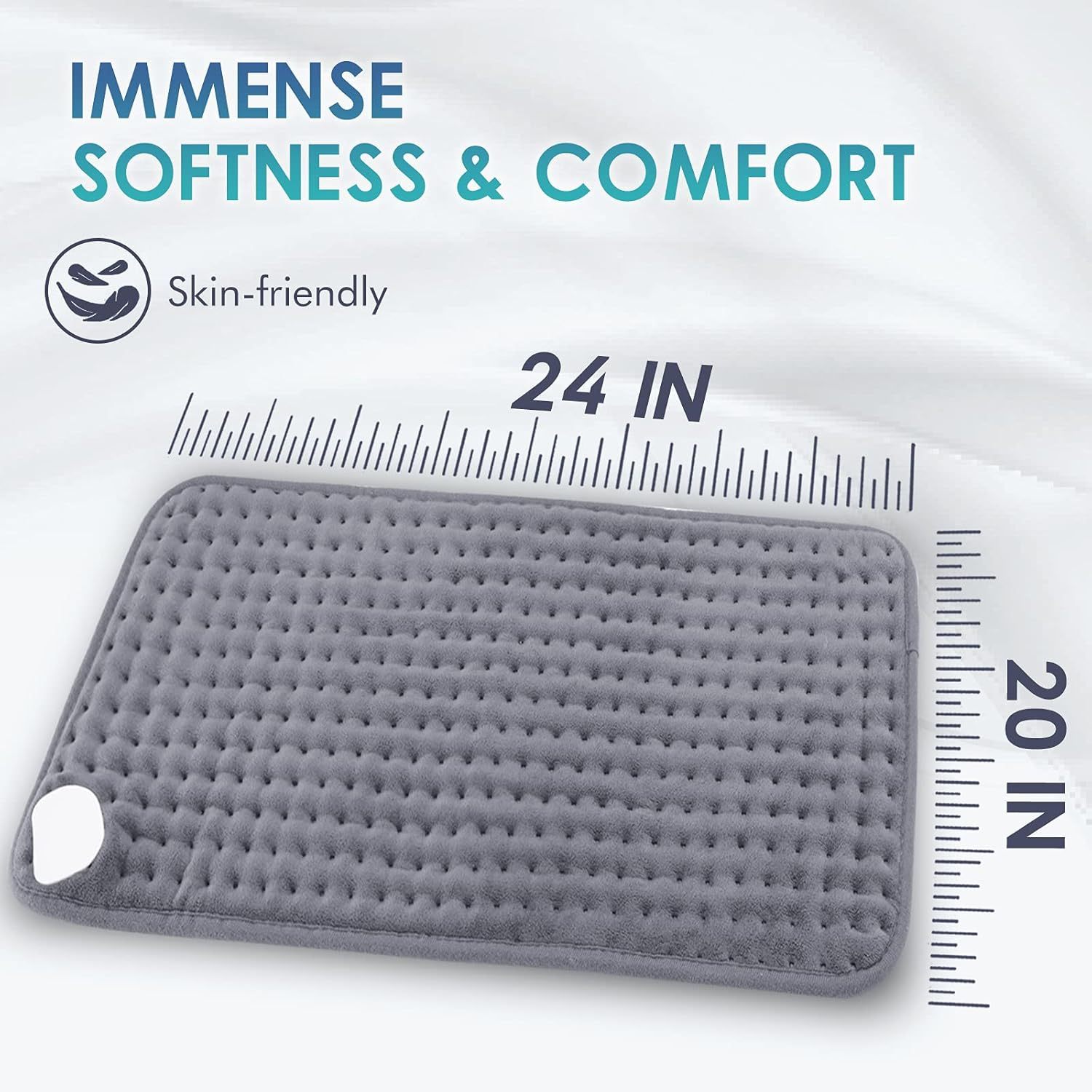 Heating Pad for Back Pain Relief, 12" x 24" Electric Heating Pads for Cramps, Back, Shoulder and Neck with 6 Heat Settings, Fast-Heating Technology, Auto Shut Off, UL Certification, Blue