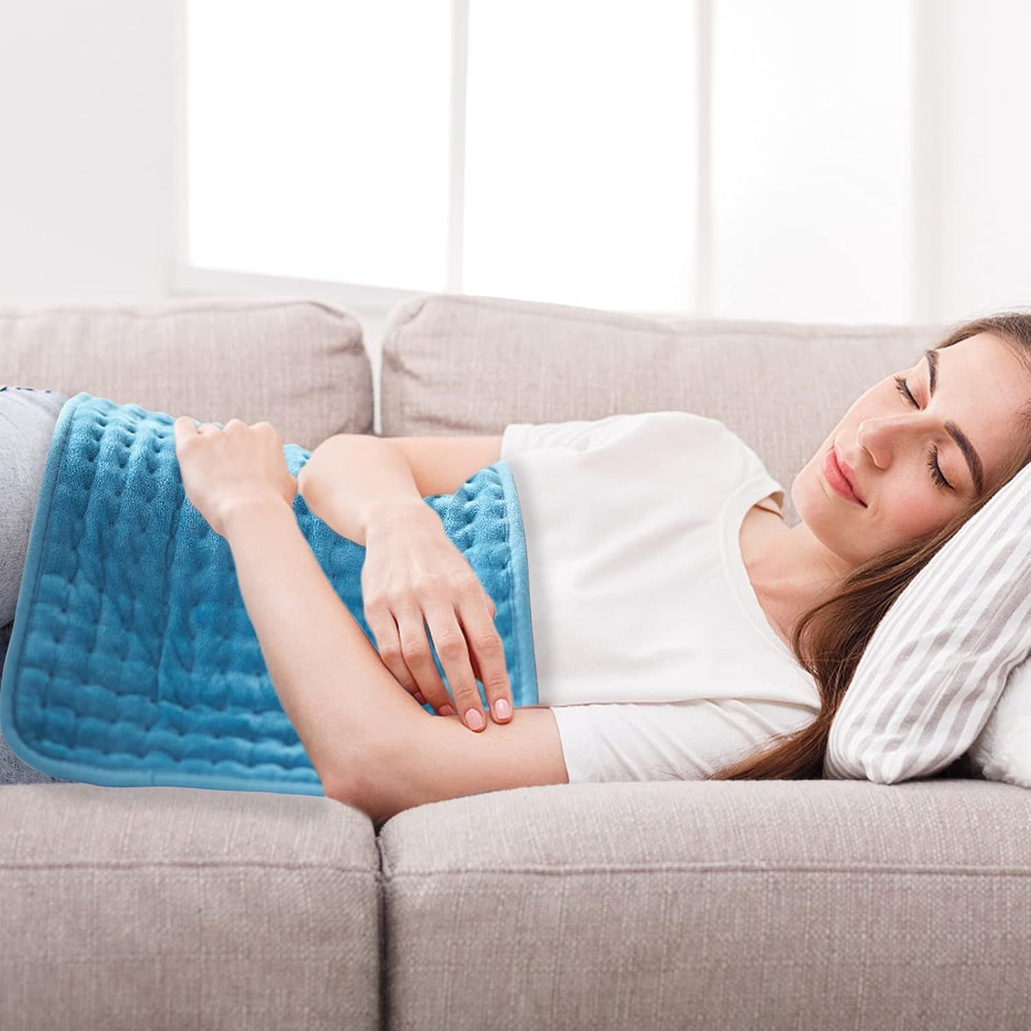 Heating Pad for Back Pain Relief, 12" x 24" Electric Heating Pads for Cramps, Back, Shoulder and Neck with 6 Heat Settings, Fast-Heating Technology, Auto Shut Off, UL Certification, Blue