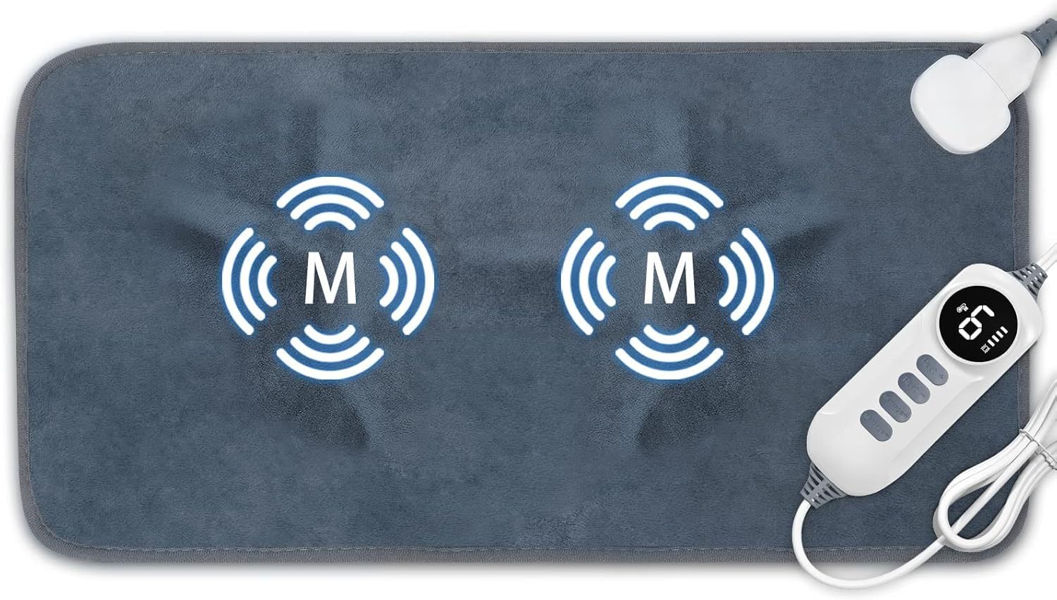 Heating Pad for Back Pain Relief, 12" x 24" Electric Heating Pads for Cramps, Back, Shoulder and Neck with 6 Heat Settings, Fast-Heating Technology, Auto Shut Off, UL Certification, Blue