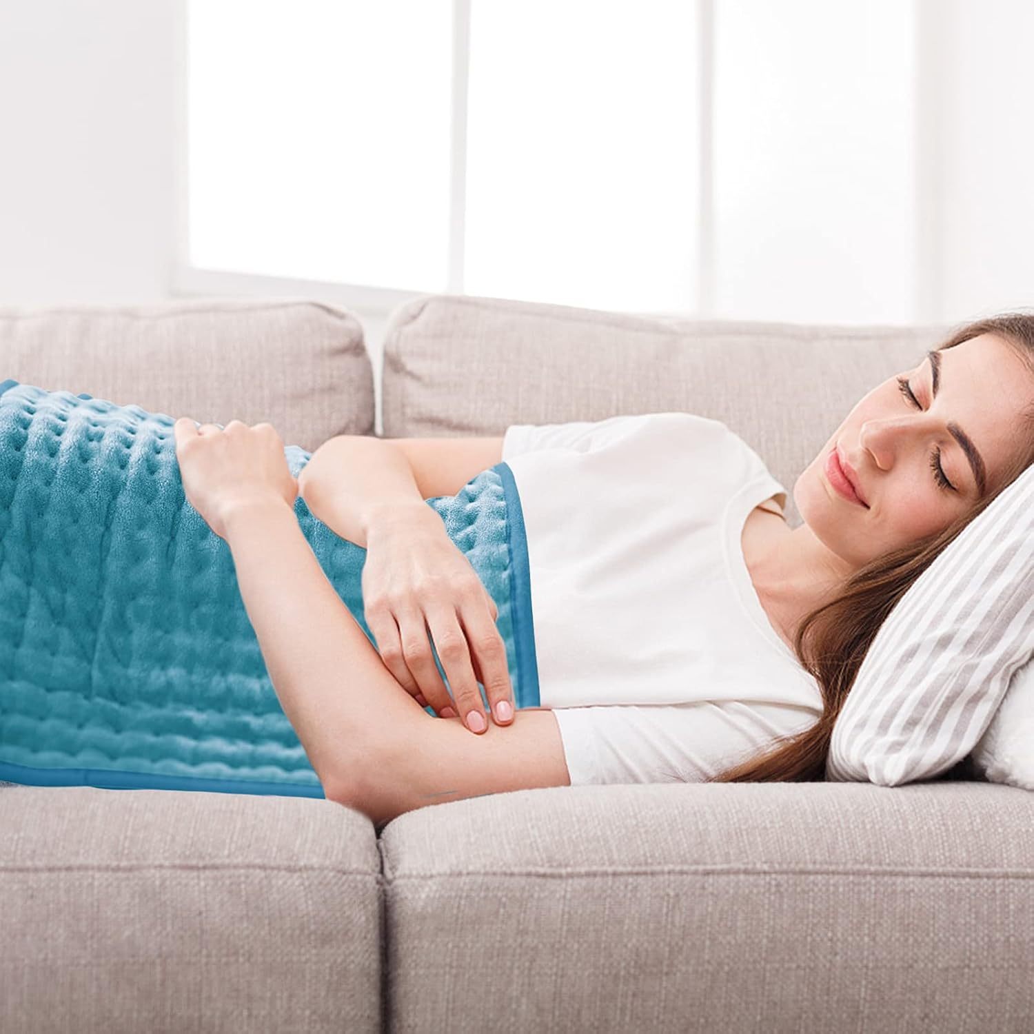 Heating Pad for Back Pain Relief, 12" x 24" Electric Heating Pads for Cramps, Back, Shoulder and Neck with 6 Heat Settings, Fast-Heating Technology, Auto Shut Off, UL Certification, Blue