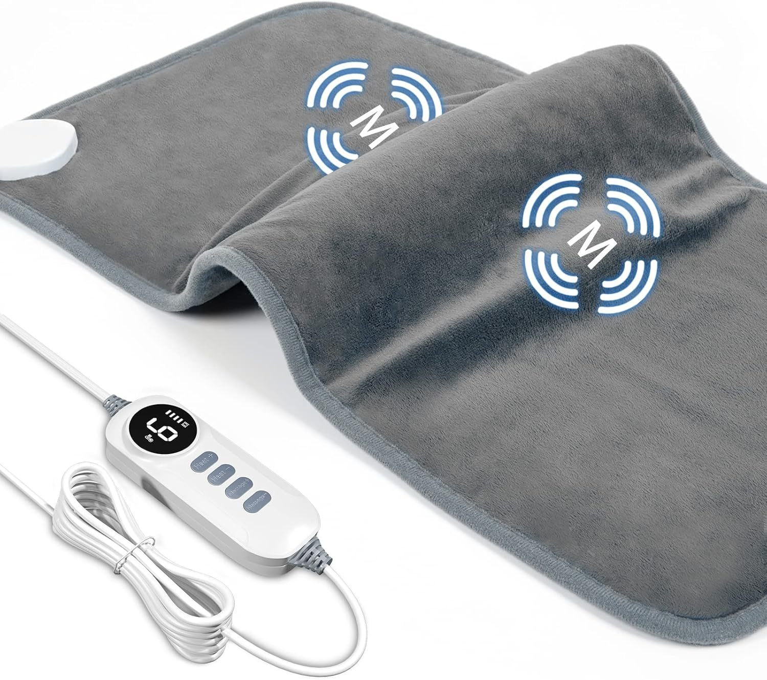 Heating Pad for Back Pain Relief, 12" x 24" Electric Heating Pads for Cramps, Back, Shoulder and Neck with 6 Heat Settings, Fast-Heating Technology, Auto Shut Off, UL Certification, Blue