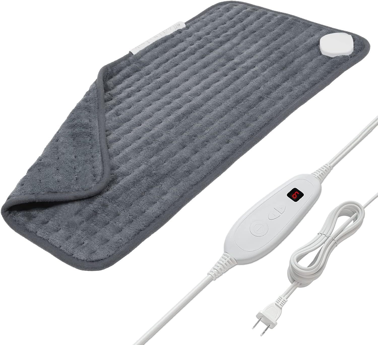 Heating Pad for Back Pain Relief, 12" x 24" Electric Heating Pads for Cramps, Back, Shoulder and Neck with 6 Heat Settings, Fast-Heating Technology, Auto Shut Off, UL Certification, Blue