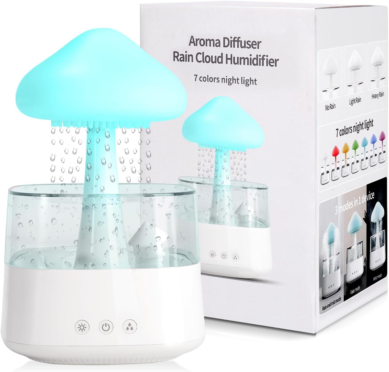 Rain Cloud Humidifier for Bedroom Water Drip Diffuser, Mushroom Diffuser