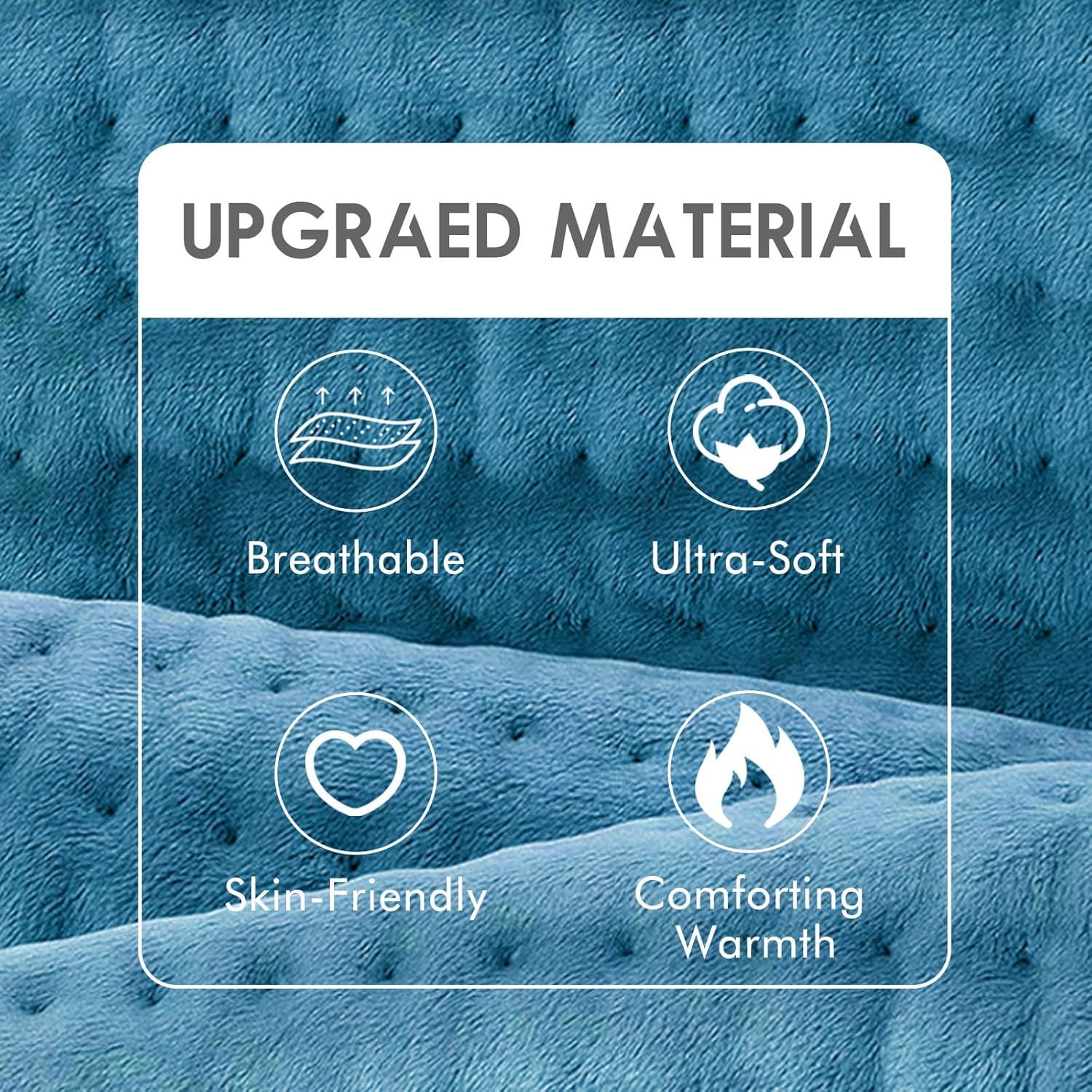 Heating Pad for Back Pain Relief, 12" x 24" Electric Heating Pads for Cramps, Back, Shoulder and Neck with 6 Heat Settings, Fast-Heating Technology, Auto Shut Off, UL Certification, Blue