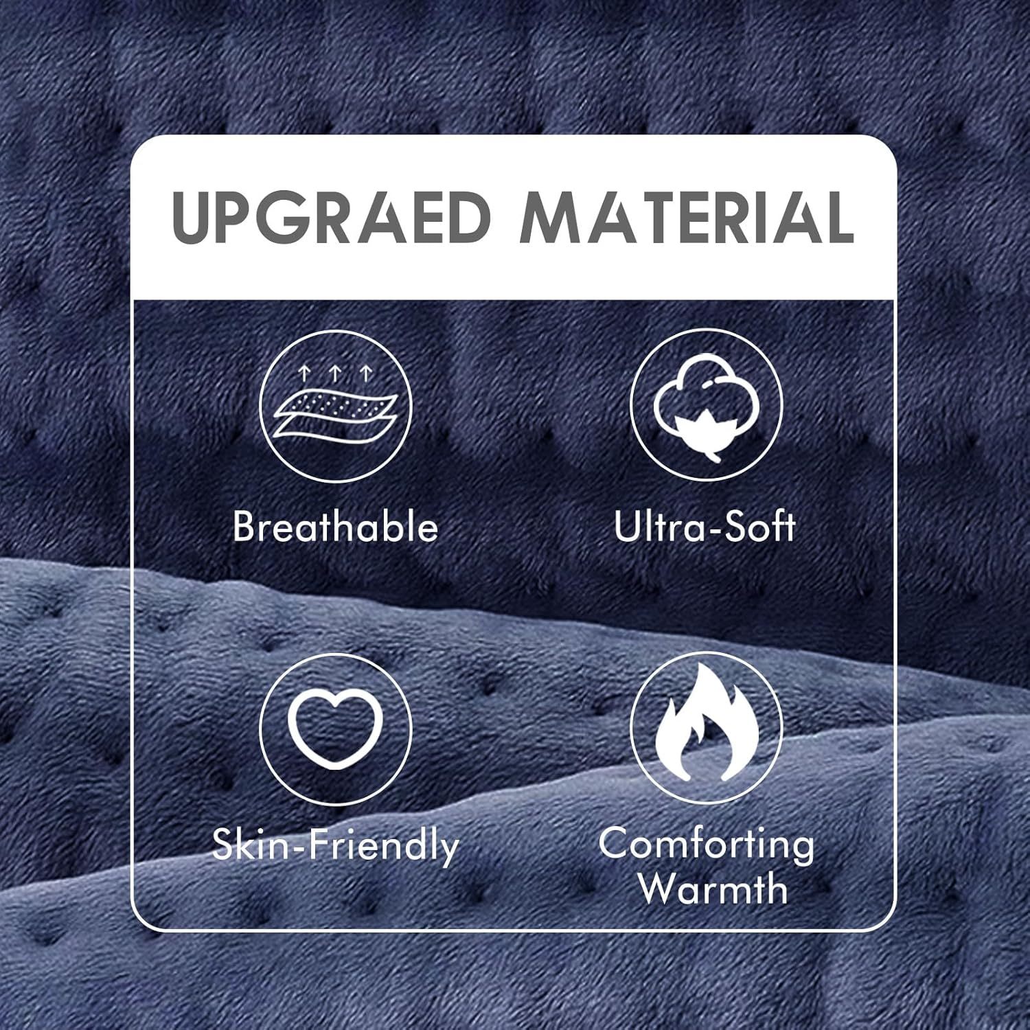 Heating Pad for Back Pain Relief, 12" x 24" Electric Heating Pads for Cramps, Back, Shoulder and Neck with 6 Heat Settings, Fast-Heating Technology, Auto Shut Off, UL Certification, Blue