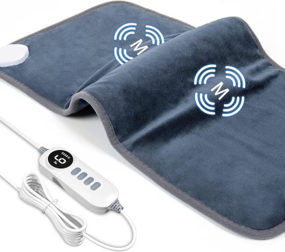 Heating Pad for Back Pain Relief, 12" x 24" Electric Heating Pads for Cramps, Back, Shoulder and Neck with 6 Heat Settings, Fast-Heating Technology, Auto Shut Off, UL Certification, Blue