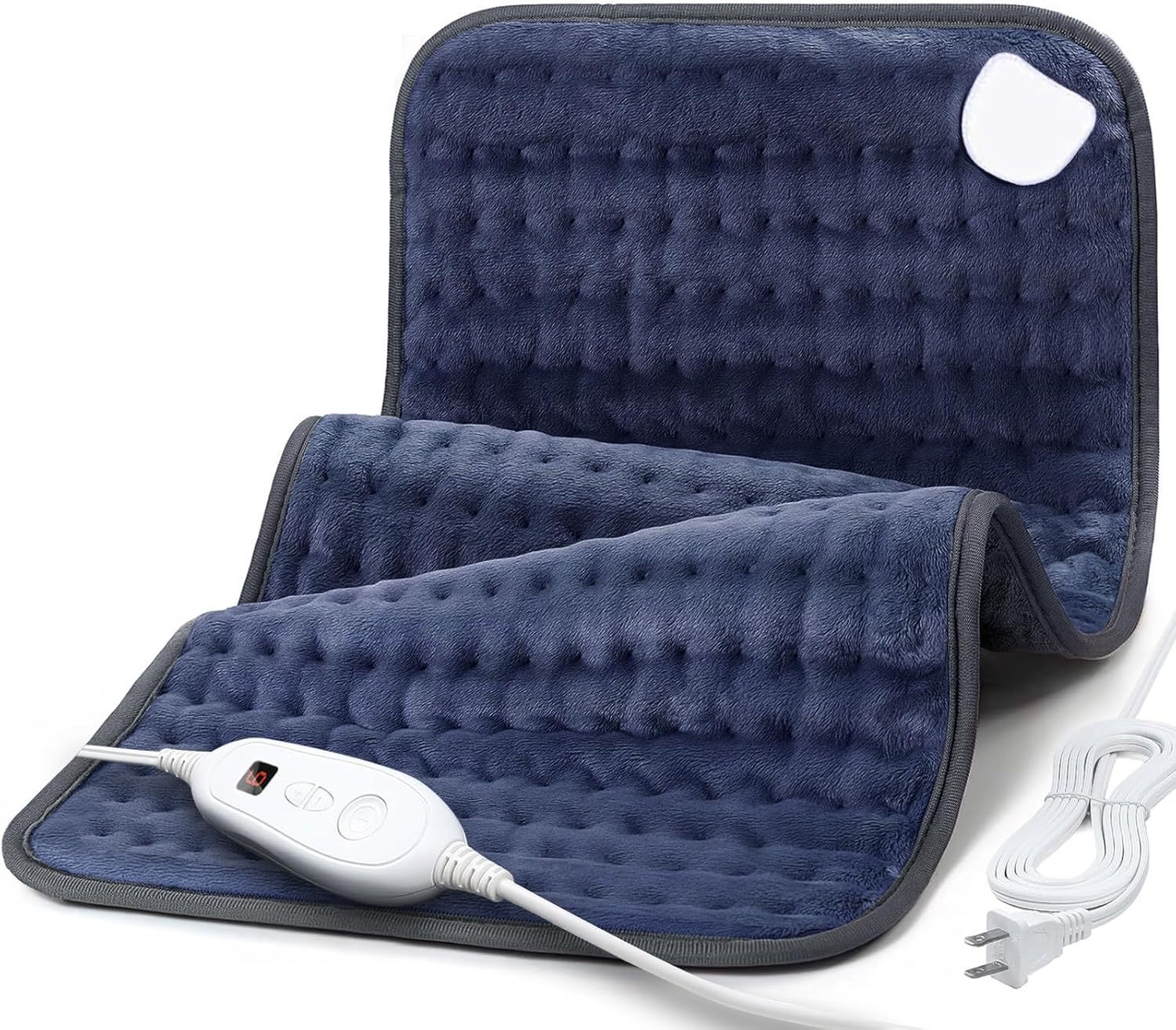 Heating Pad for Back Pain Relief, 12" x 24" Electric Heating Pads for Cramps, Back, Shoulder and Neck with 6 Heat Settings, Fast-Heating Technology, Auto Shut Off, UL Certification, Blue