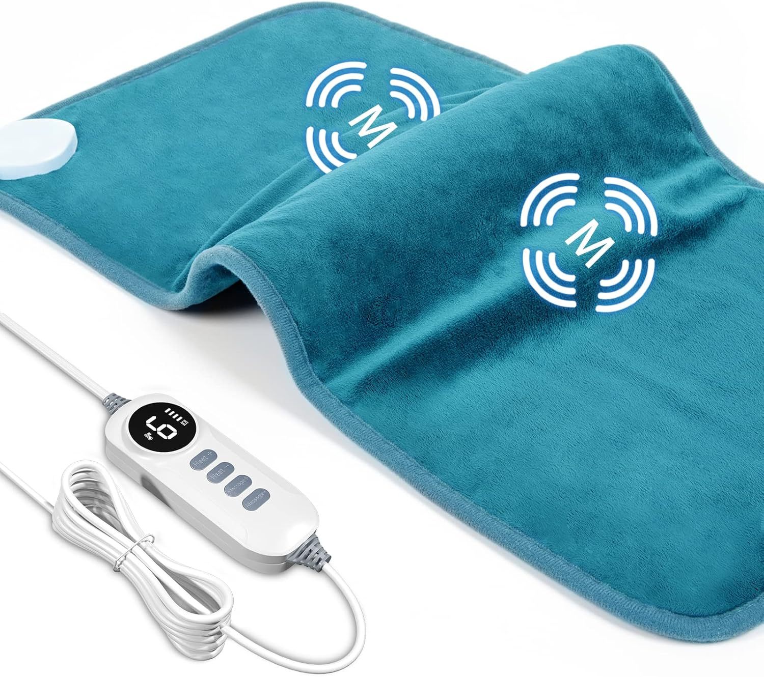 Heating Pad for Back Pain Relief, 12" x 24" Electric Heating Pads for Cramps, Back, Shoulder and Neck with 6 Heat Settings, Fast-Heating Technology, Auto Shut Off, UL Certification, Blue
