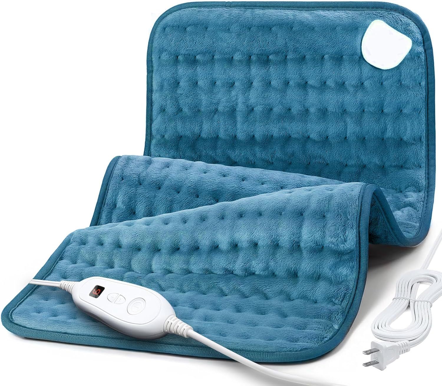 Heating Pad for Back Pain Relief, 12" x 24" Electric Heating Pads for Cramps, Back, Shoulder and Neck with 6 Heat Settings, Fast-Heating Technology, Auto Shut Off, UL Certification, Blue