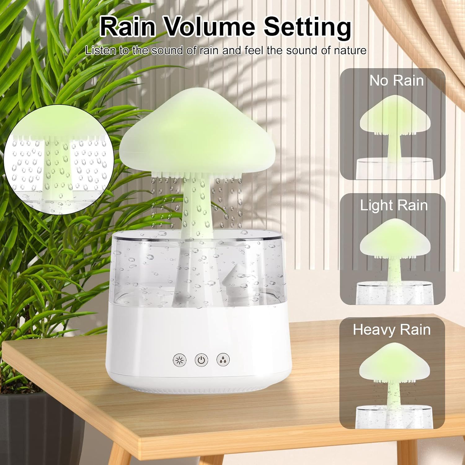 Rain Cloud Humidifier for Bedroom Water Drip Diffuser, Mushroom Diffuser