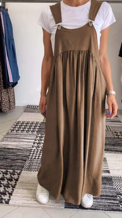 Relaxed Fit Cotton and Linen Suspender Dress (🔥Buy 2 get 10% OFF|Buy 3 get 15% OFF)