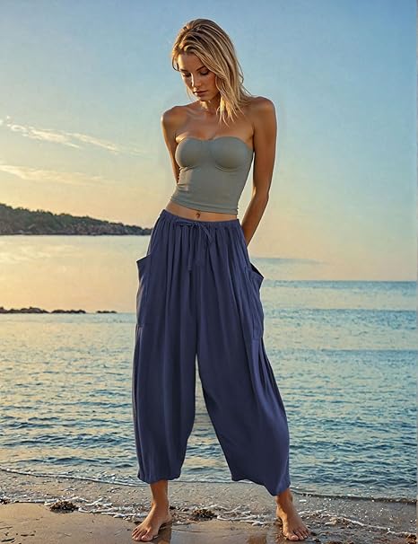 🎁Last Day - Women's Linen Wide Leg Pants with Pockets