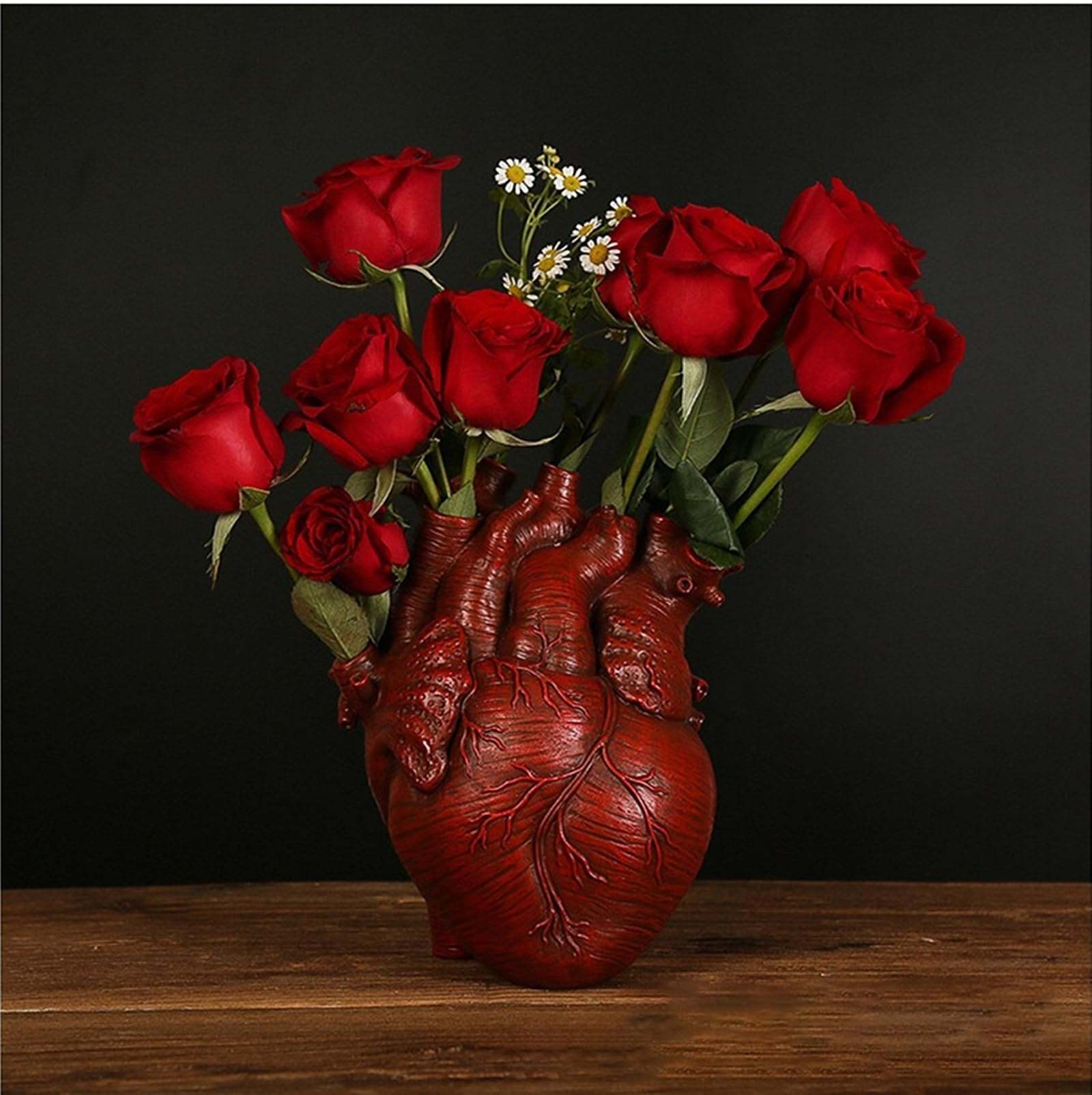 White Heart Irregular Creative Art Vase