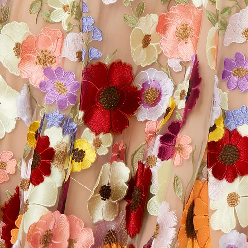 Lowime Embroidery Lace Floral Spaghetti strap Prom Party Cocktail Dresses - Picture 22 of 30