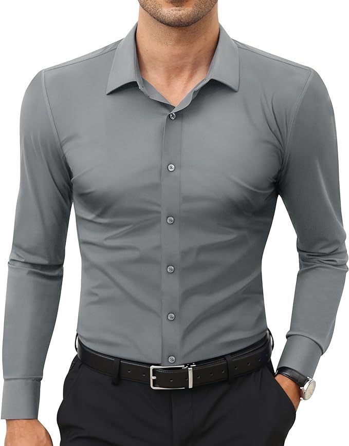 Men's Super Stretchy Quick-Drying Breathable Dress Shirt