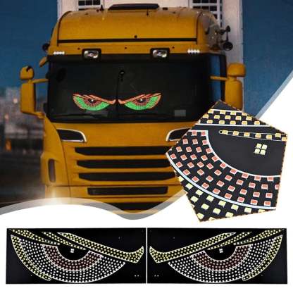 USB Dynamic Big Devil Eyes Light for Cars, Devil Eyes Light for Car Windshield, Flexible Dynamic LED Car Devil's Eyes Window Screen LED Display for Car Truck Window 