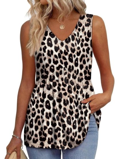 Women Dressy Sleeveless V Neck Tank Tops