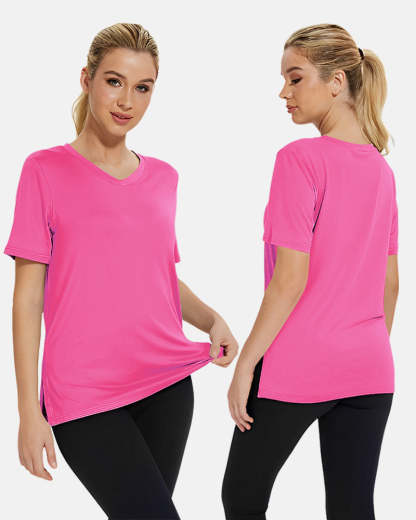 Women's Plus Size Basic Short Sleeve V-Neck T-Shirts