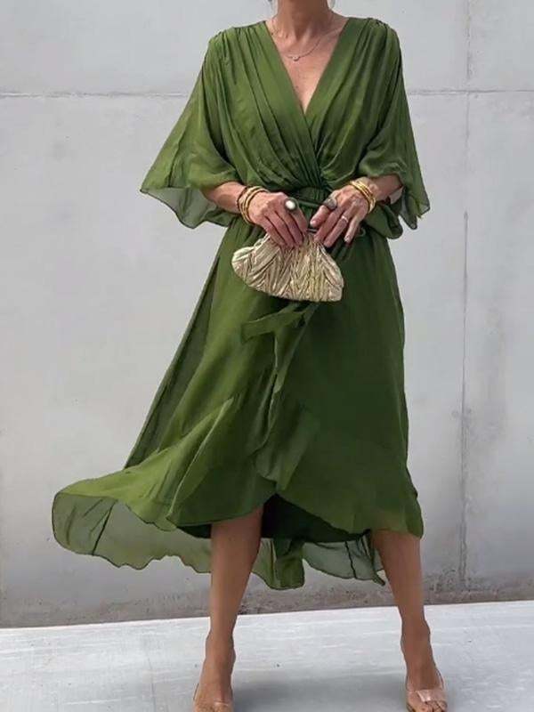 🎁Stylish and elegant V-neck chiffon dress