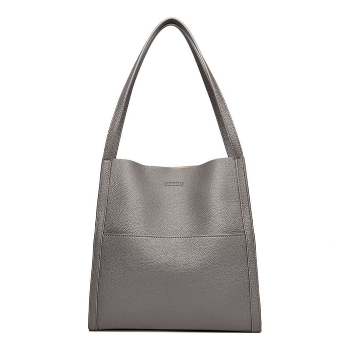 ⏰Solid color genuine leather shoulder bag
