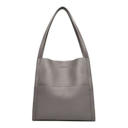 ⏰Solid color genuine leather shoulder bag