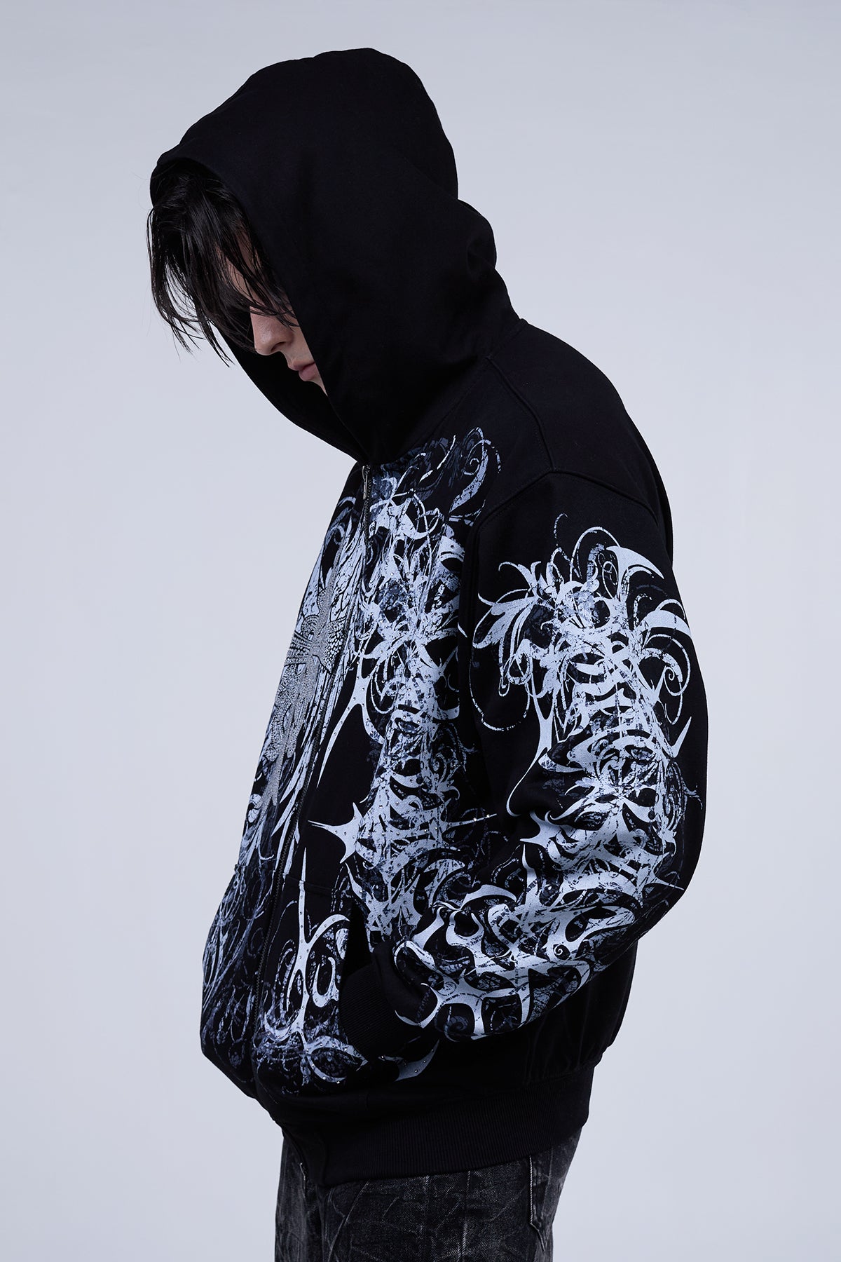 Black Eclipse Zip Hoodie