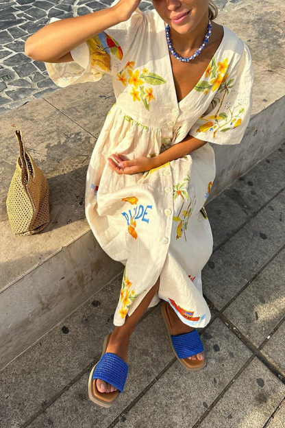 Fashionable Parisian Maelien - Summer floral dress